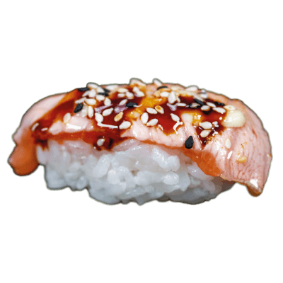 64.Geflambeerde zalm nigiri ( 2 st. )